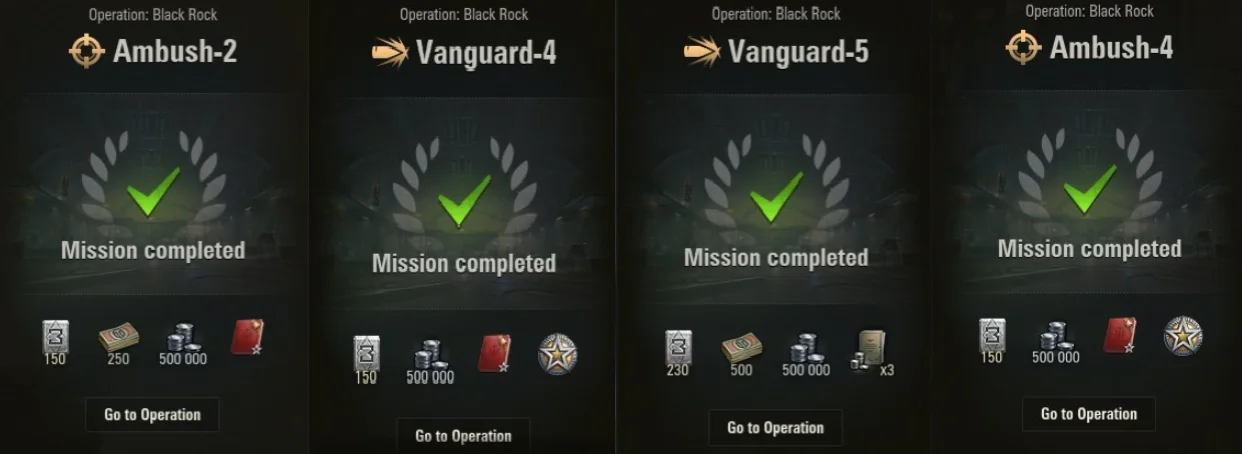 Black Rock missions: Ambush and Vanguard